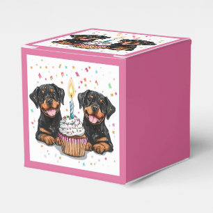 Birthday Rottweiler Dogs Favor Box