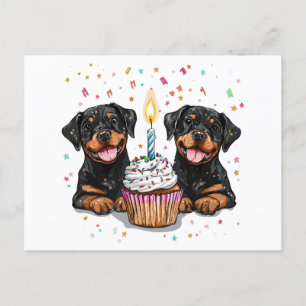 Birthday Rottweiler Dogs Postcard