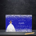 Birthday royal blue dress glitter guest book<br><div class="desc">A guest book for a feminine and glamourous 18th (or any age) birthday party. A trendy royal blue background with faux glitter, sparkles and a girl wearing a princess dress, ball gown. Personalize and add your name, and age/date. The name is written with a hand lettered style script Spine: add...</div>