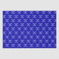 Birthday royal blue white name script minimalist