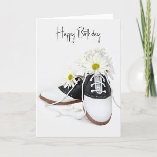 Birthday Saddle Shoes With Daisy Bouquet Card