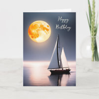Birthday Sailboat In Moonlight