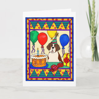 BIRTHDAY SAINT BERNARD CARD
