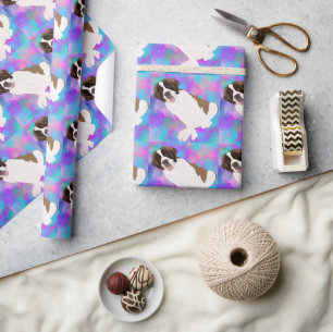 Birthday Saint Bernard Wrapping Paper