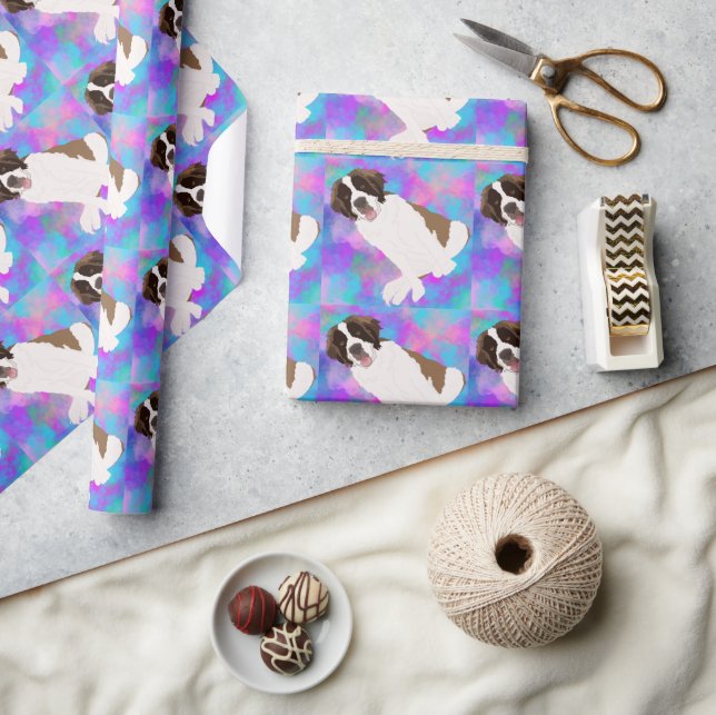 Birthday Saint Bernard Wrapping Paper (Crafts)