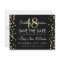 Birthday Save Date Gold Glitter Confetti Black