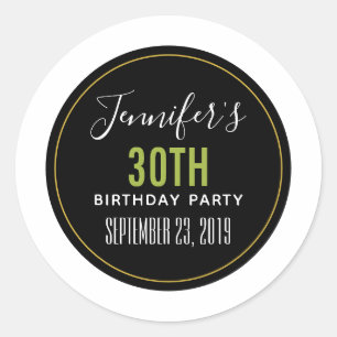 birthday save the date template classic round sticker