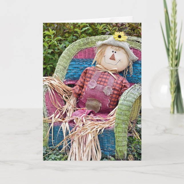 Birthday Scarecrow In Chair Card (Front)