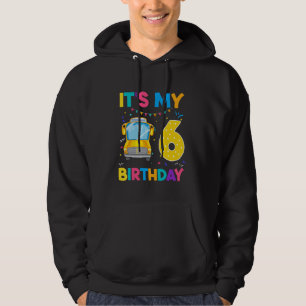 Birthday School Bus 6 years old 6th Birthday Bus L Hoodie