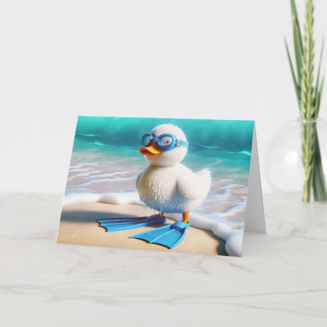 Birthday Scuba Diver Duckling Card (Front)