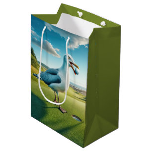 Birthday Seagull With a Golf Ball Medium Gift Bag