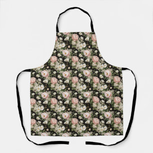 Birthday Seamless Pink and White Peony Floral Apron