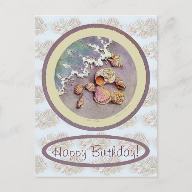 BIRTHDAY SEASHELLS by SHARON SHARPE Postcard (Front)
