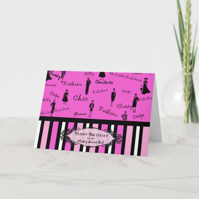 Birthday Secret Pal - Classy Lady Card (Front)