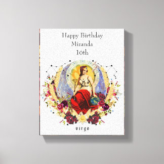 Birthday September Virgo Zodiac Custom Gift Canvas Print