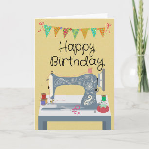Birthday Sewing Machine Crafter Card