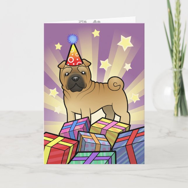 Birthday Shar Pei Card (Front)