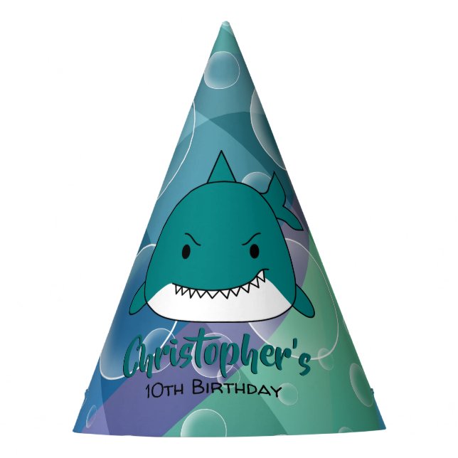 Birthday Shark Personalized  Party Hat (Front)