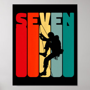 Birthday Shirt 7 Years Climbing 7th Birthday Boys  Poster