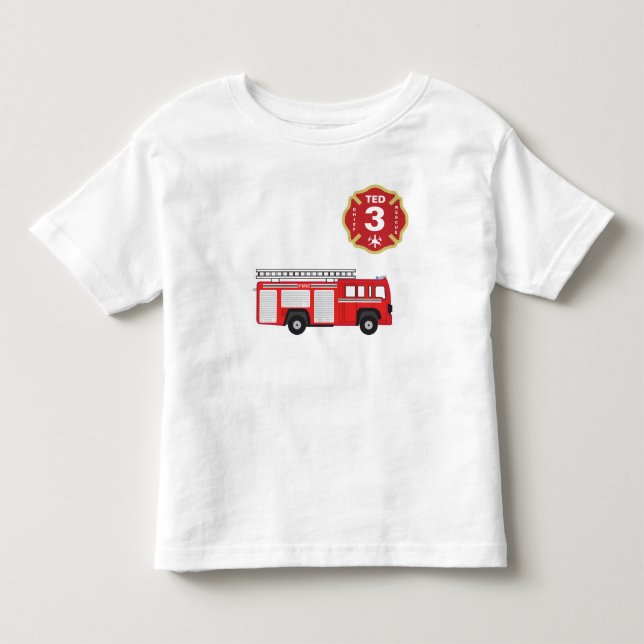 Birthday Shirt - Fire Engine (Front)