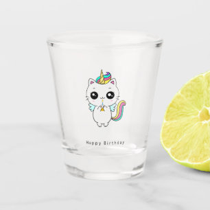 Birthday shot glas, unicorn birthday gift, cute glass