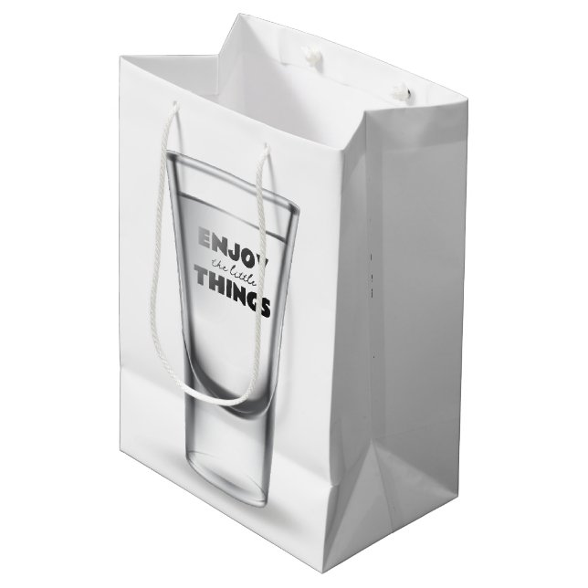 Birthday Shot Glass With Text Medium Gift Bag (Front Angled)