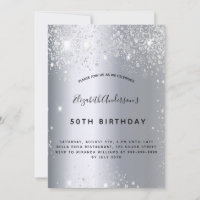 Birthday silver glitter dust metal