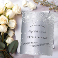 Birthday silver glitter dust metal