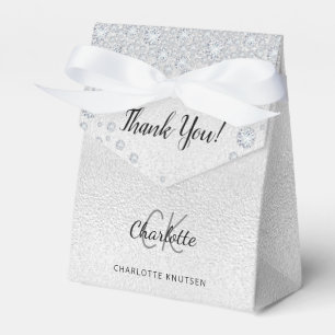 Birthday silver name elegant favor box