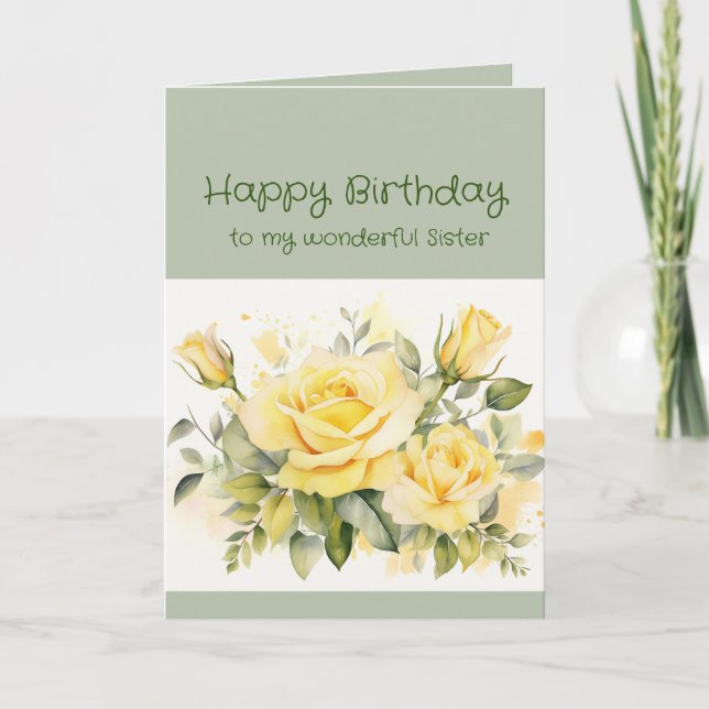 Birthday Sister Blessed by you Flowers Holiday Card (Front)
