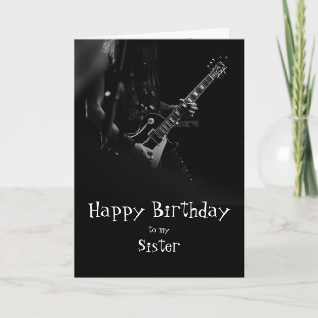 Birthday Sister Fun You Rock Music Card (Front)