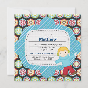 Birthday Skating (Boy) Invitation