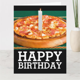 BIRTHDAY SLICE OF PIZZA WITH CANDLE OVERSIZED CARD