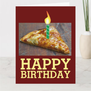 BIRTHDAY SLICE OF PIZZA WITH CANDLES BIG CARD