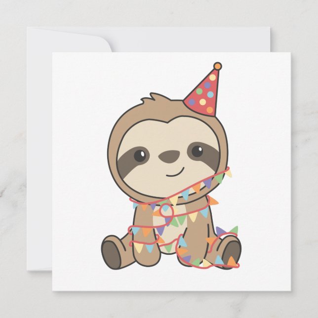 Birthday Sloth For Children A Birthday Holiday Car Card (Front)