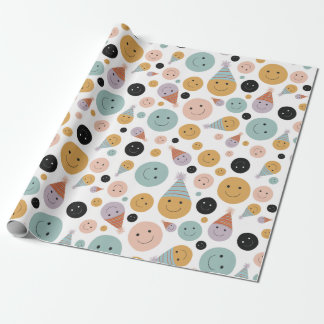 Birthday Smiles White Wrapping Paper
