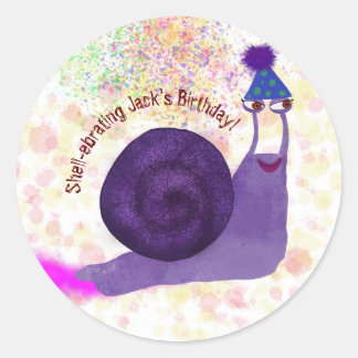 Birthday snail sticker