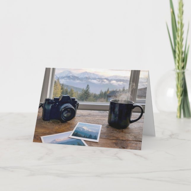 Birthday Snapshot Mountain Scenes with Camera Card (Front)