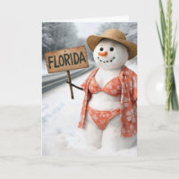 Birthday Snow Lady Hitchhiking With Sign