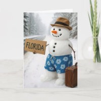 Birthday Snowman Hitchhiking to Florida