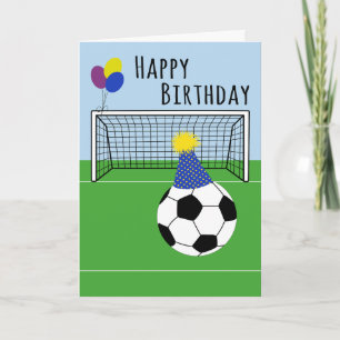 Birthday Soccer Ball and Net Card