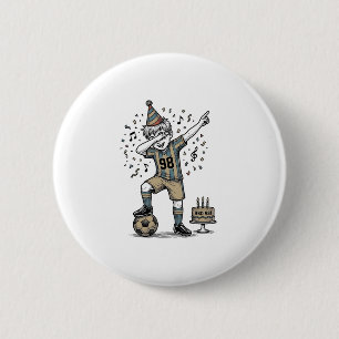 Birthday Soccer Boy Dab Vintage Engraving Shirt_1 2 Inch Round Button
