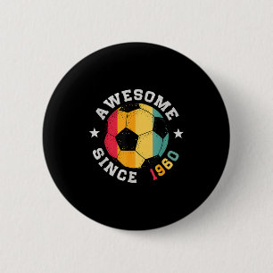Birthday Soccer Player 66 Year Old Awesome Since 1 2 Inch Round Button