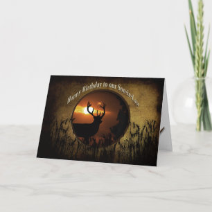 BIRTHDAY - SON-IN-LAW - DEER HUNTER CARD