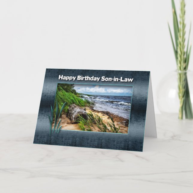 BIRTHDAY - Son-in-Law  -  Driftwood Card (Front)