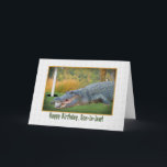 Birthday, Son-in-law, Golf, Alligator Card<br><div class="desc">Your favourite golfer will recognize this image as the ultimate hazardous lie.  It makes a humourous birthday greeting card.   Feel free to change the inside verse to suit your needs.</div>