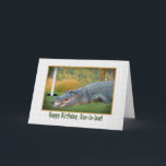 Birthday, Son-in-law, Golf, Alligator Card<br><div class="desc">Your favourite golfer will recognize this image as the ultimate hazardous lie.  It makes a humourous birthday greeting card.   Feel free to change the inside verse to suit your needs.</div>
