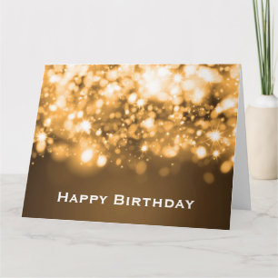 Birthday Sparkling Lights Gold Card