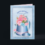 Birthday Special Someone Retro Coffee Pot/Flowers Card<br><div class="desc">Charming greeting with an old fashion beautiful coffee pot filled with water-coloured flowers in shades of soft pink and blue.  See the same image for other categories including birthdays and different expressions i.e. thank you,  thinking of you,  etc.</div>