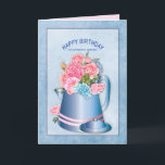 Birthday Special Someone Retro Coffee Pot/Flowers Card<br><div class="desc">Charming greeting with an old fashion beautiful coffee pot filled with water-coloured flowers in shades of soft pink and blue.  See the same image for other categories including birthdays and different expressions i.e. thank you,  thinking of you,  etc.</div>